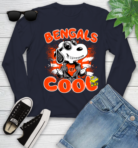 NFL Football Cincinnati Bengals Cool Snoopy Shirt Youth Long Sleeve 2