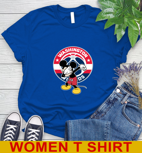 Washington Wizards NBA Basketball Dabbing Mickey Disney Sports Women's T-Shirt 9