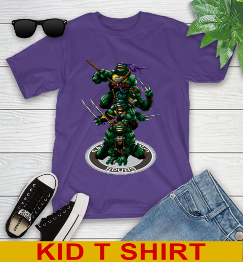 NBA Basketball San Antonio Spurs Teenage Mutant Ninja Turtles Shirt Youth T-Shirt 5 NBA Basketball San Antonio Spurs Teenage Mutant Ninja Turtles Shirt Youth T-Shirt - Image 5