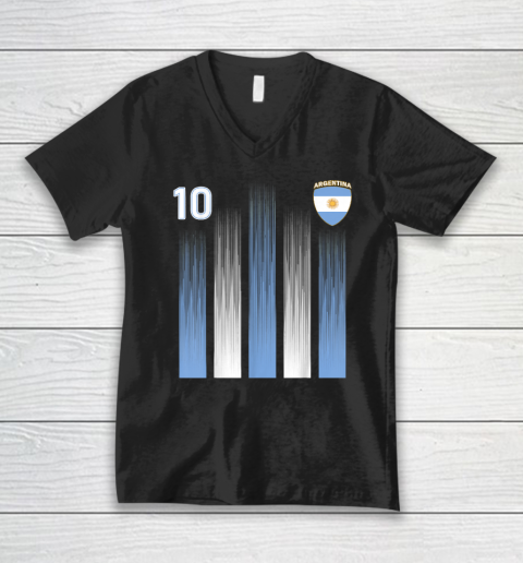 Argentinaian Jersey Argentina Soccer Jersey 10 Football Fan V-Neck T-Shirt