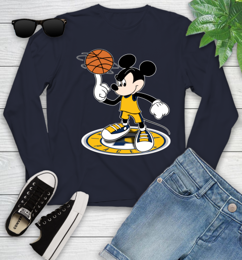 NBA Basketball Indiana Pacers Cheerful Mickey Disney Shirt Youth Long Sleeve 3