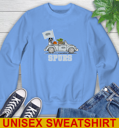 NBA Basketball San Antonio Spurs Darth Vader Baby Yoda Driving Star Wars Shirt Sweatshirt 11