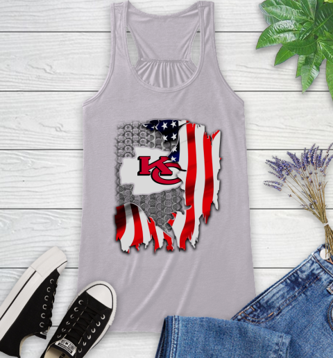 Kansas City Chiefs NFL Football American Flag Racerback Tank - Image 5