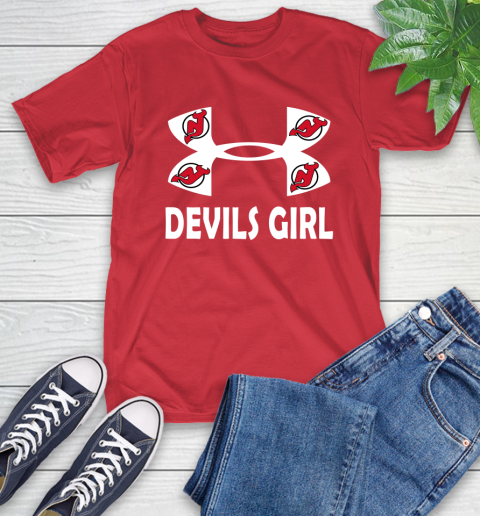 NHL New Jersey Devils Girl Under Armour Hockey Sports T-Shirt 11