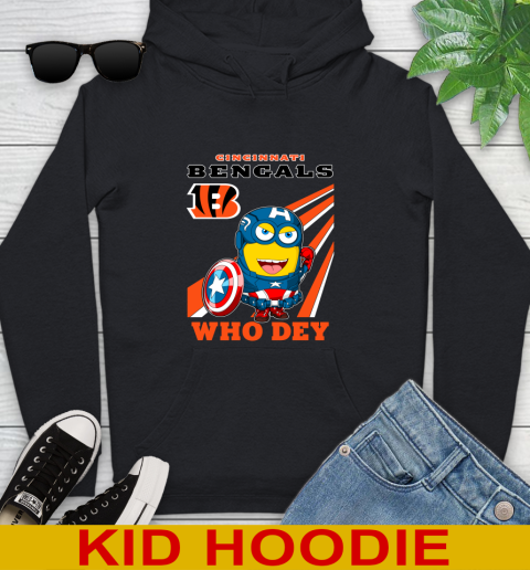 NFL Football Cincinnati Bengals Captain America Marvel Avengers Minion Shirt Youth Hoodie