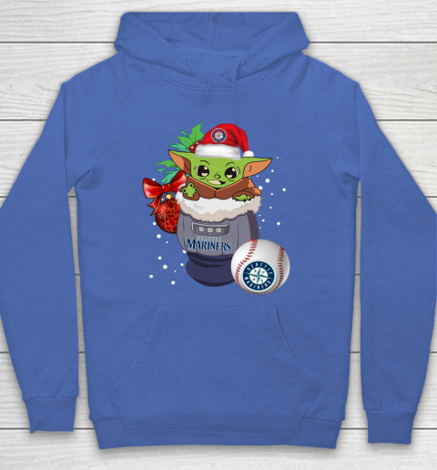 Seattle Mariners Christmas Baby Yoda Star Wars Funny Happy MLB Hoodie 9