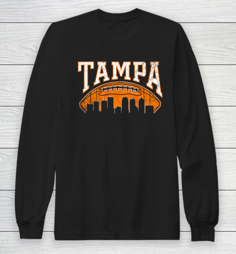 Vintage Tampa Bay Football Skyline Long Sleeve T-Shirt
