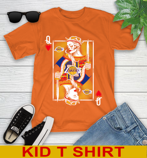 NBA Basketball Los Angeles Lakers The Queen Of Hearts Card Shirt Youth T-Shirt 8
