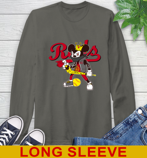 Cincinnati Reds MLB Baseball Mickey Peace Sign Sports Long Sleeve T-Shirt 8