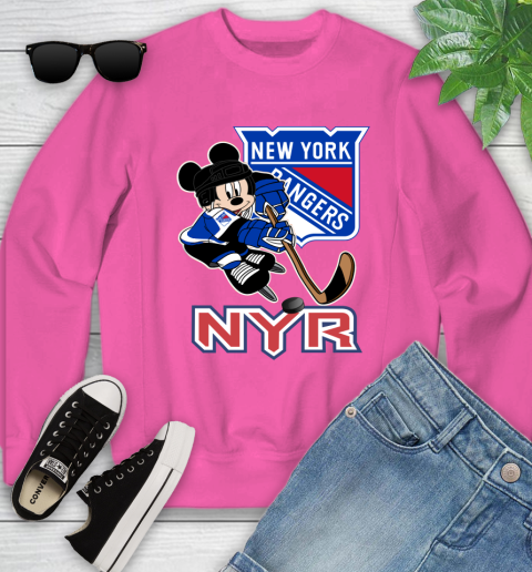 NHL New York Rangers Mickey Mouse Disney Hockey T Shirt Youth Sweatshirt 7