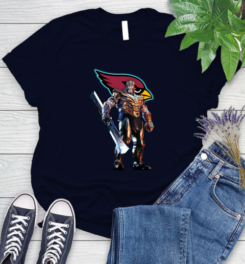 NFL Thanos Gauntlet Avengers Endgame Football Arizona Cardinals Women's T-Shirt 3