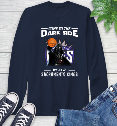 NBA Come To The Dark Side We Have Sacramento Kings Star Wars Darth Vader Basketball Long Sleeve T-Shirt 3
