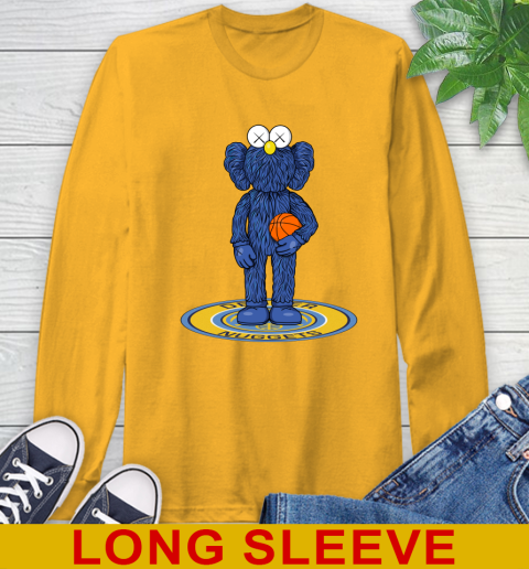 NBA Basketball Denver Nuggets Kaws Bff Blue Figure Shirt Long Sleeve T-Shirt 3