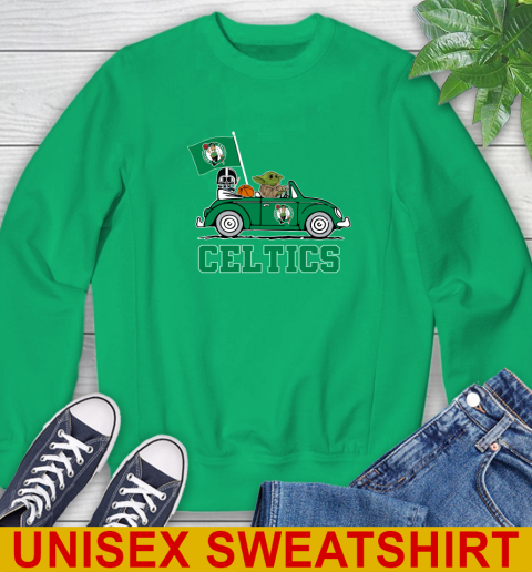 NBA Basketball Boston Celtics Darth Vader Baby Yoda Driving Star Wars Shirt Sweatshirt 6