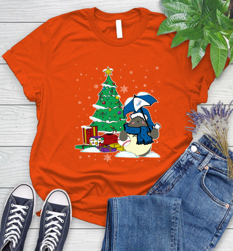 Los Angeles Dodgers MLB Baseball Cute Tonari No Totoro Christmas Sports Women's T-Shirt 3