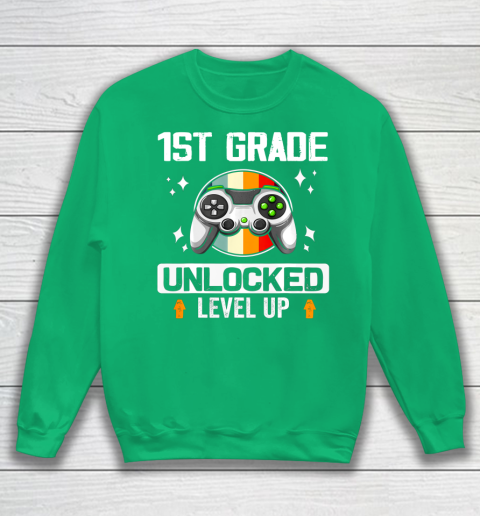 Next Level t shirts 1st Grade Unlocked Level Up Back To School First Grade Gamer Sweatshirt 5