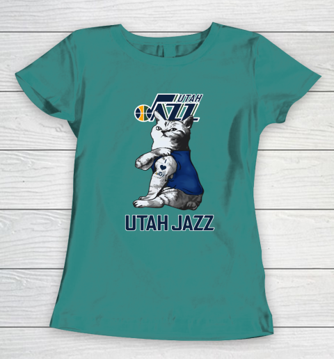 NBA Basketball My Cat Loves Utah Jazz Women's T-Shirt 10