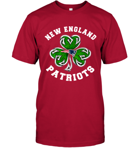 NFL New England Patriots Three Leaf Clover St Patrick's Day Football Sports Z2oxn6MLTGH classic t shirt 2 95 151514 front red