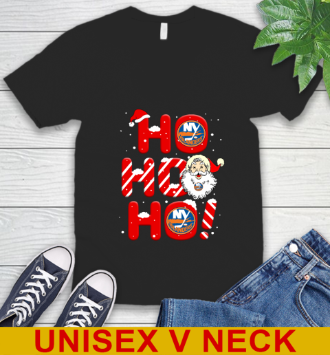 New York Islanders NHL Hockey Ho Ho Ho Santa Claus Merry Christmas Shirt V-Neck T-Shirt