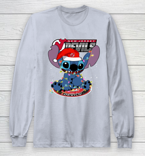 New Jersey Devils NHL Hockey noel stitch Christmas Long Sleeve T-Shirt 4