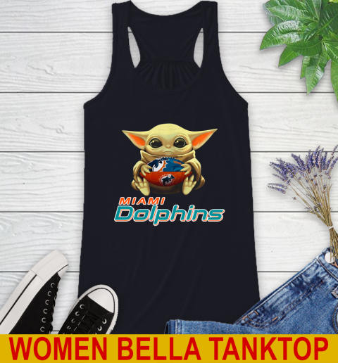 NFL Football Miami Dolphins Baby Yoda Star Wars Shirt Racerback Tank 10