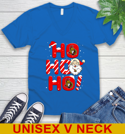 Ottawa Senators NHL Hockey Ho Ho Ho Santa Claus Merry Christmas Shirt V-Neck T-Shirt 5