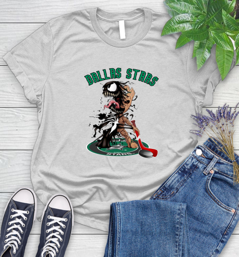 NHL Dallas Stars Hockey Venom Groot Guardians Of The Galaxy Women's T-Shirt