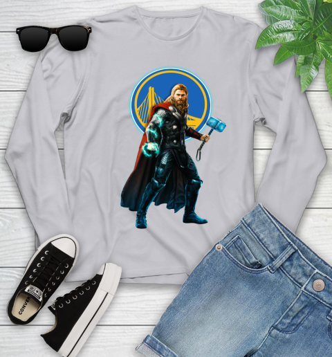 NBA Thor Avengers Endgame Basketball Golden State Warriors Youth Long Sleeve 5