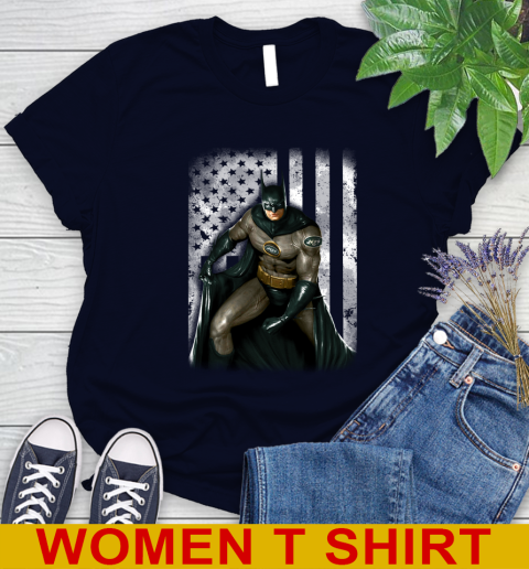 New York Jets NFL Football Batman DC American Flag Shirt Women's T-Shirt 2