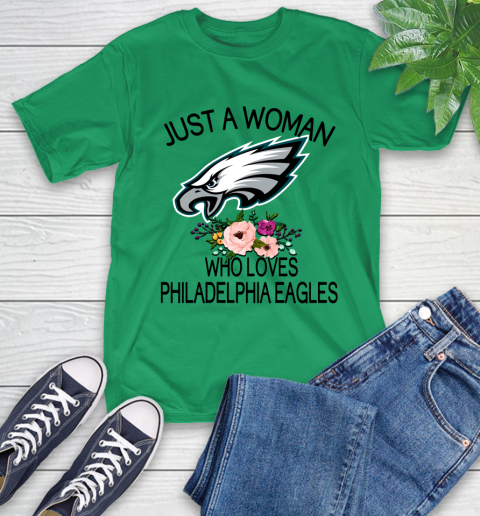 NFL Just A Woman Who Loves Philadelphia Eagles Football Sports T-Shirt 5