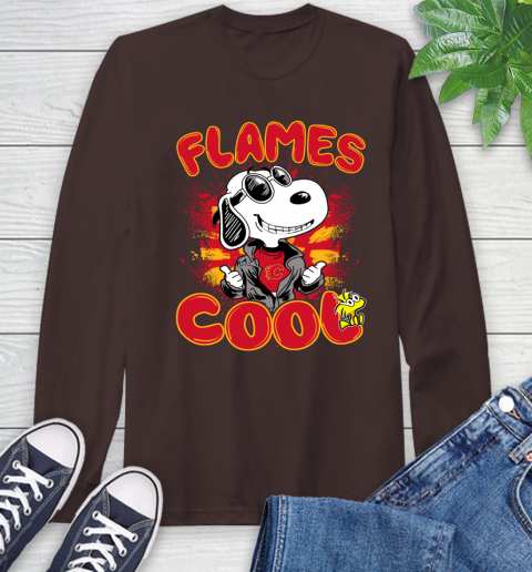 NHL Hockey Calgary Flames Cool Snoopy Shirt Long Sleeve T-Shirt 8