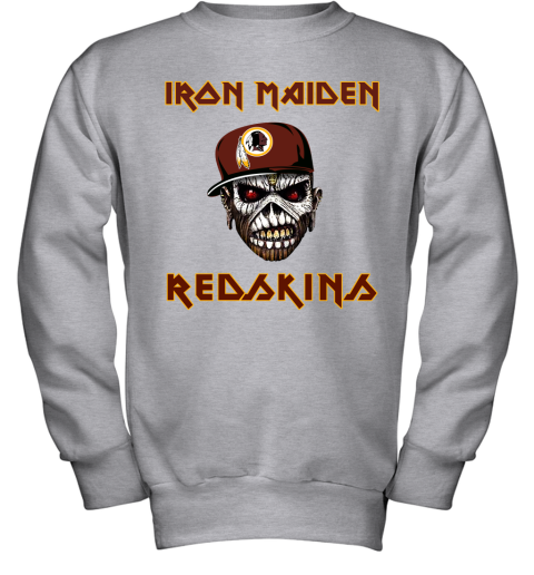 NFL Washington Redskins Iron Maiden Rock Band Music Football Sports V4uW8QCztFz youth sweatshirt 47 95 151514 front sport grey
