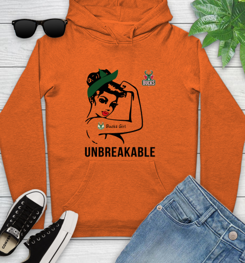 NBA Milwaukee Bucks Girl Unbreakable Basketball Sports Youth Hoodie 3