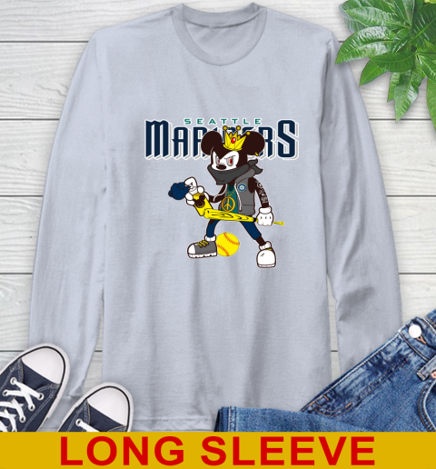 Seattle Mariners MLB Baseball Mickey Peace Sign Sports Long Sleeve T-Shirt 6