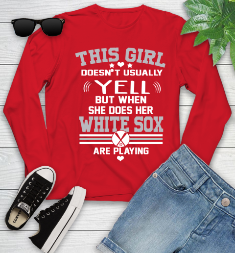 Chicago White Sox MLB Baseball I Yell When My Team Is Playing Youth Long Sleeve 11