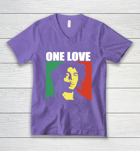 One Love Bob Marley V-Neck T-Shirt 8