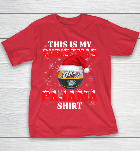 Oklahoma City Thunder This Is My Christmas Pajama Shirt NBA Youth T-Shirt 7