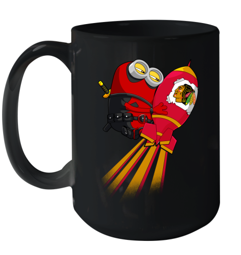 NHL Hockey Chicago Blackhawks Deadpool Minion Marvel Shirt Ceramic Mug 15oz