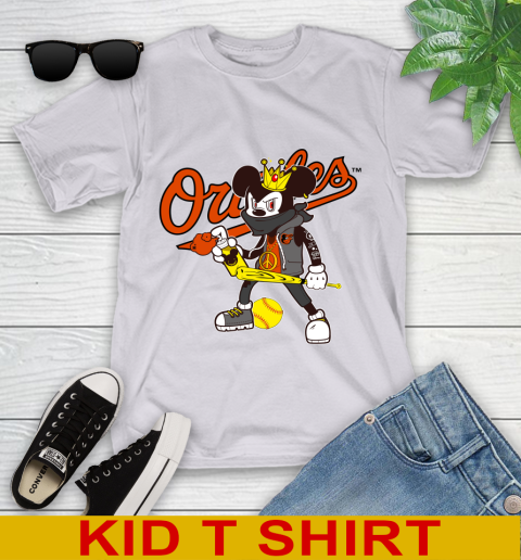 Baltimore Orioles MLB Baseball Mickey Peace Sign Sports Youth T-Shirt 5