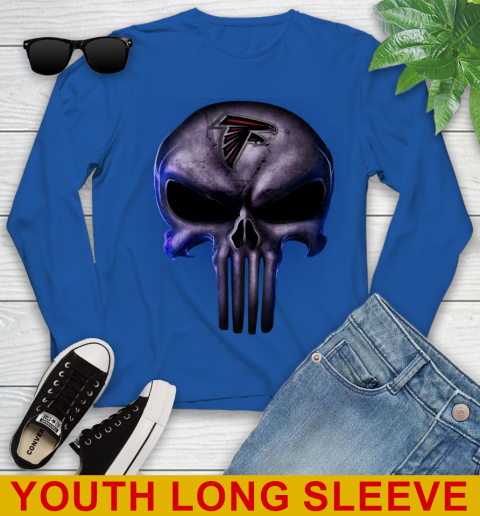 Atlanta Falcons NFL Football Punisher Skull Sports Youth Long Sleeve 10