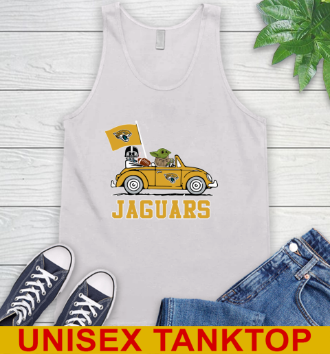 NFL Football Jacksonville Jaguars Darth Vader Baby Yoda Driving Star Wars Shirt Tank Top