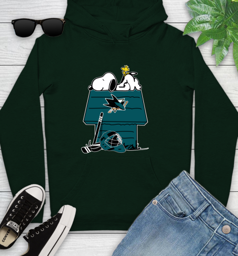 San Jose Sharks NHL Hockey Snoopy Woodstock The Peanuts Movie Youth Hoodie 13
