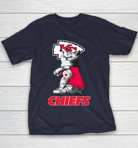 NFL Football My Cat Loves Kansas City Chiefs Youth T-Shirt 3 NFL Football My Cat Loves Kansas City Chiefs Youth T-Shirt - Image 3