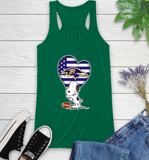 Baltimore Ravens NFL Football The Peanuts Movie Adorable Snoopy Racerback Tank 8 Baltimore Ravens NFL Football The Peanuts Movie Adorable Snoopy Racerback Tank - Image 8