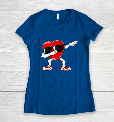 Dabbing Heart Funny Gifts Mens Kids Boys Valentines Day Women's V-Neck T-Shirt 5