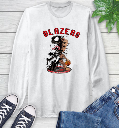 NBA Portland Trail Blazers Basketball Venom Groot Guardians Of The Galaxy Long Sleeve T-Shirt