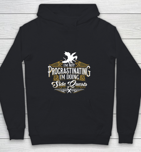 Not Procrastinating Side Quests Funny RPG Gamer Dragons Youth Hoodie