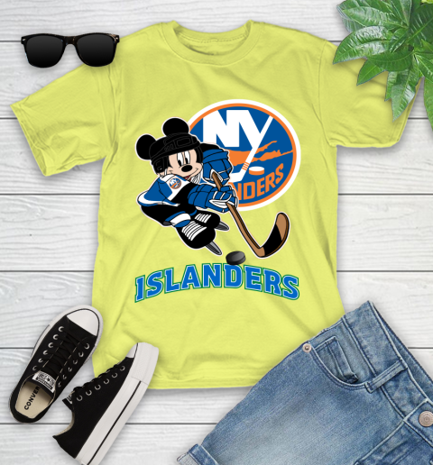 NHL New York Islanders Mickey Mouse Disney Hockey T Shirt Youth T-Shirt 8