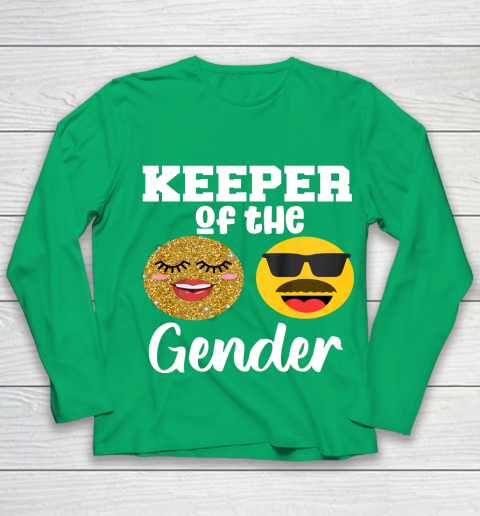 Keeper of the Gender Staches or Lashes Gender Reveal Party Youth Long Sleeve 4