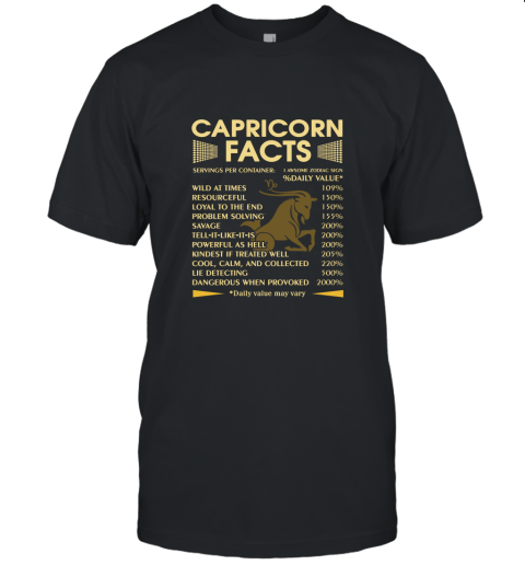 Capricorn Facts Awesome Zodiac Sign Daily Value Unisex Jersey Tee